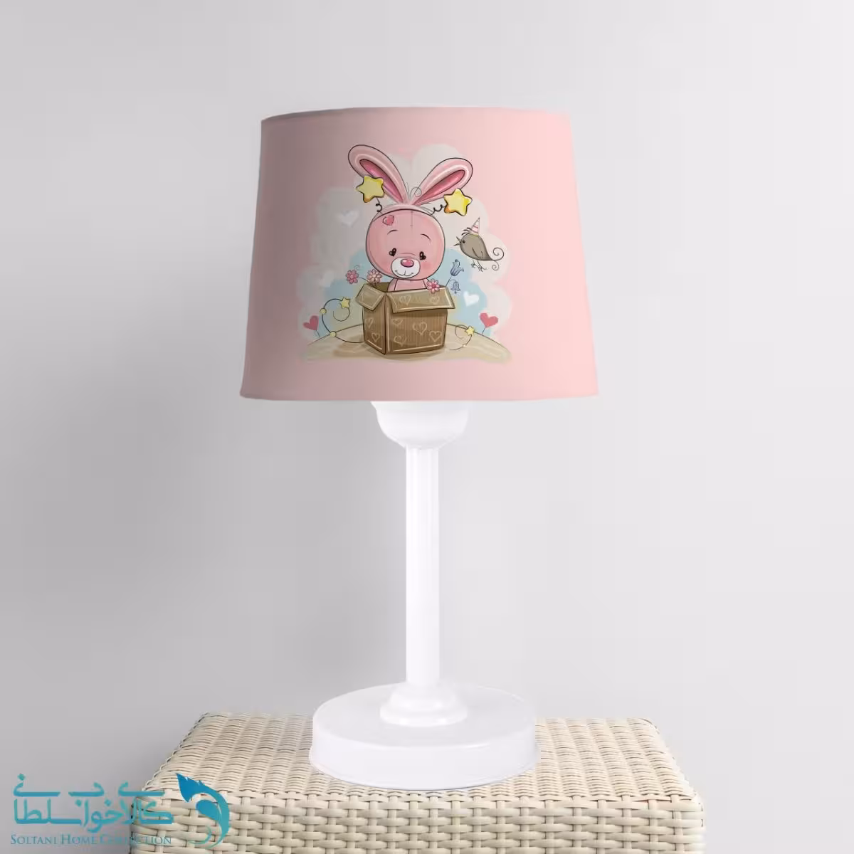 آباژور اتاق کودک طرح خرگوش صورتی کد A1372