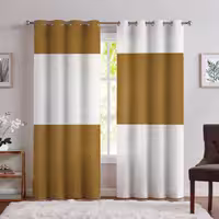پرده پانچی ساده رنگ خردلی SA-975