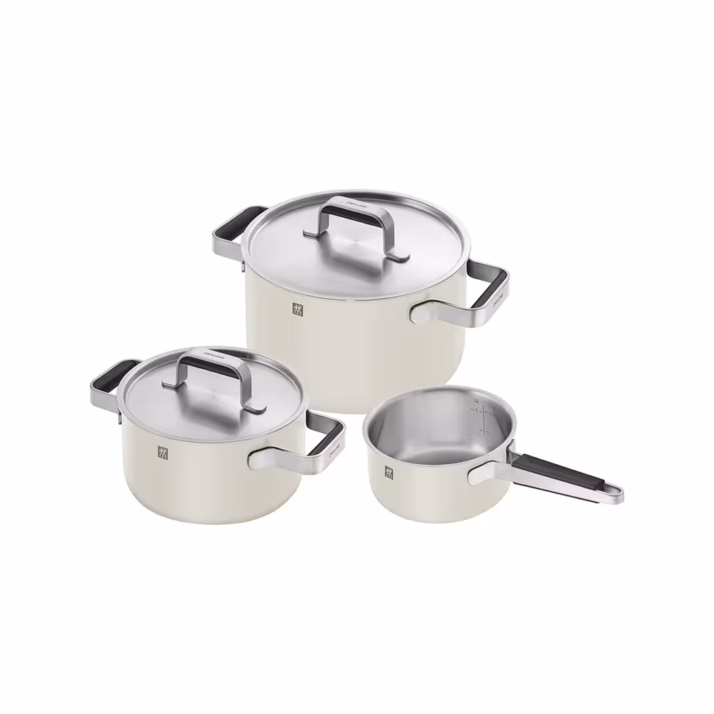 سرویس قابلمه 3 پارچه زولینگ مدل ایوری رنگ کرم ZWILLING Pure Cookware Ivory