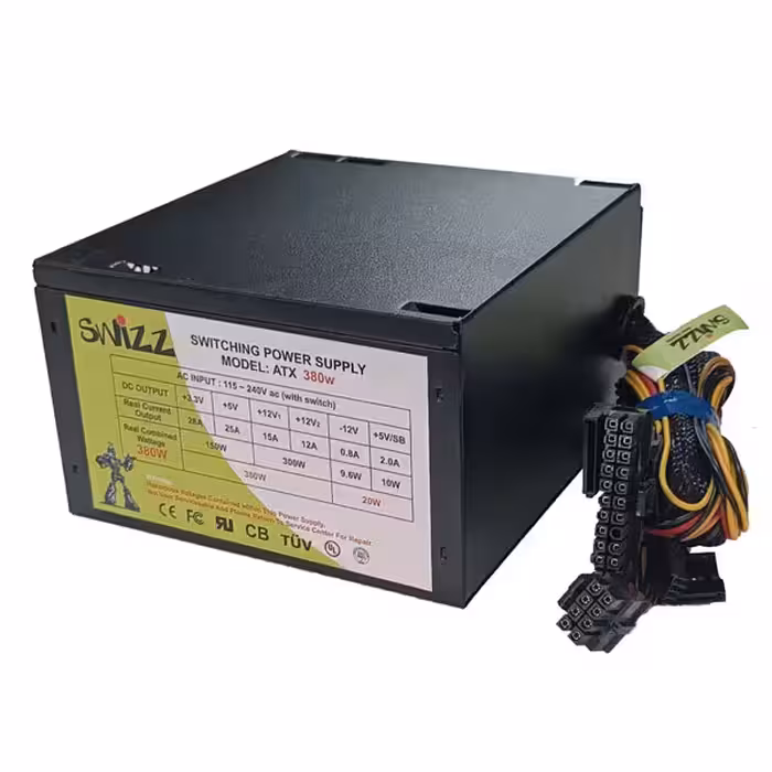منبع تغذیه کامپیوتر 380 وات سویز مدل ATX380w | کالا مکس