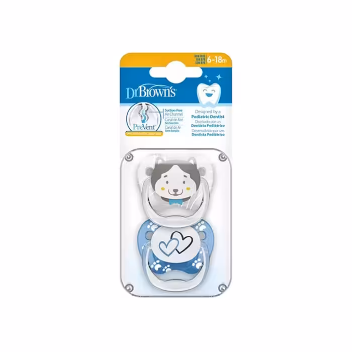 پستانک ارتودنسی  6 تا 18 ماه  دکتر براون Dr Brown’s طرح گرگ بسته دو عددی
