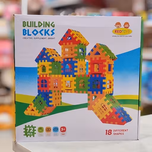 اسباب بازی بلوک ساختنی 72 تکه Red Toys