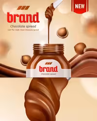 وکتور شکلات صبحانه با طعم فندق | گرافیک با طعم تربچه