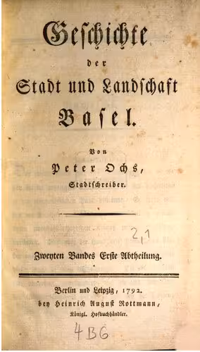خرید و دانلود نسخه کامل کتاب Geschichte der Stadt und Landschaft Basel