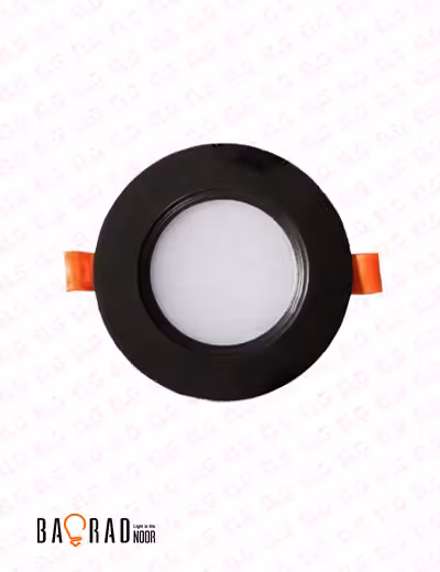 پنل SMD دور شیشه 9 وات گرد توکار مشکی باراد نور مدل دایکست
