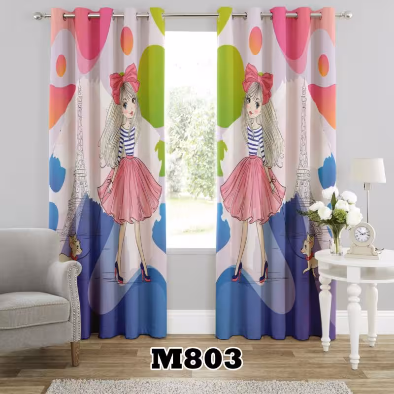 پرده سه بعدی طرح دخترانه