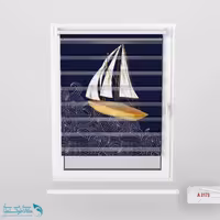 پرده زبرا اتاق کودک طرح قایق و لنگر کد A3173