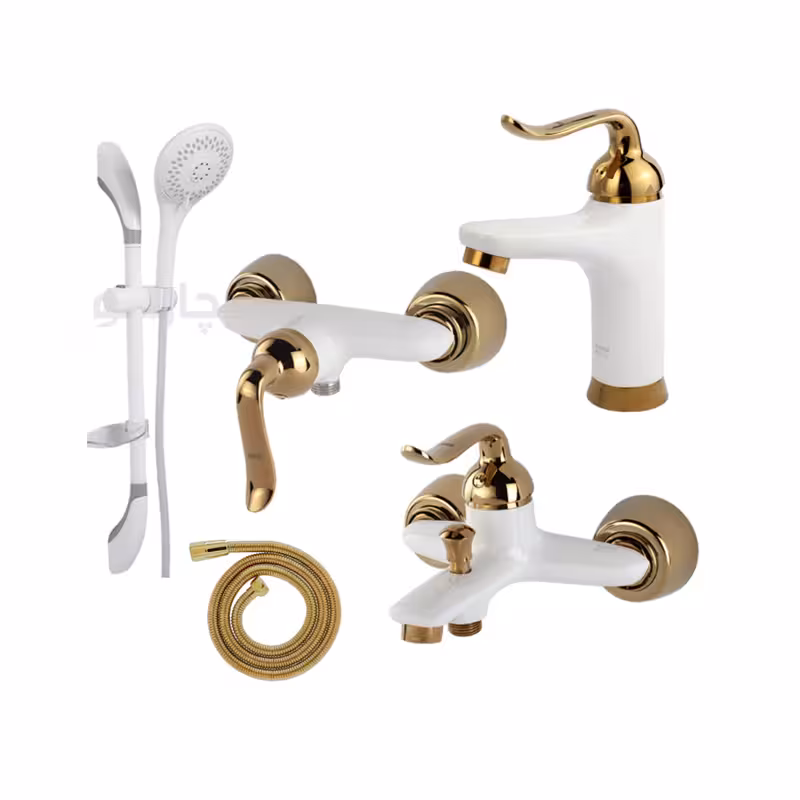 ست پنج تکه کسری مدل رابین سفید طلایی