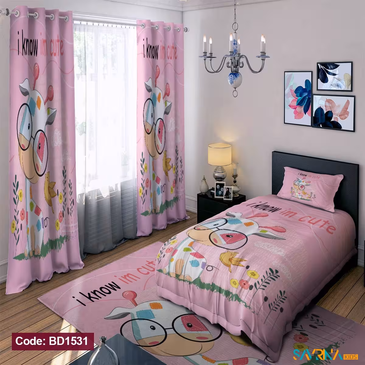 ست اتاق خواب دخترانه طرح گاو کوچولو کد BD1531