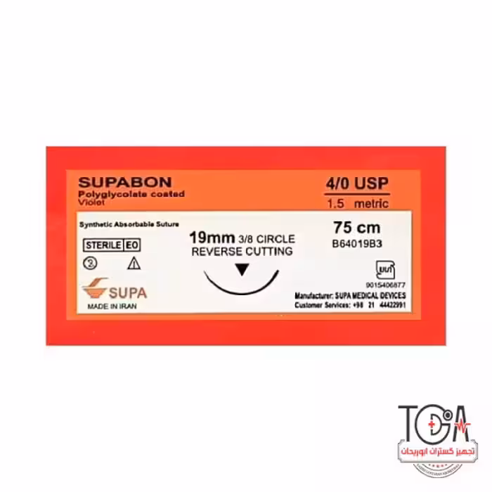 نخ بخیه ویکریل 4/0 کات سوزن 19