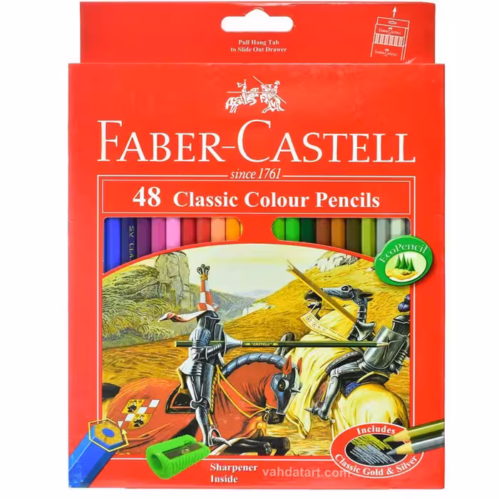 مداد رنگی 48 رنگ کلاسیک فابرکاستل جعبه مقوایی
