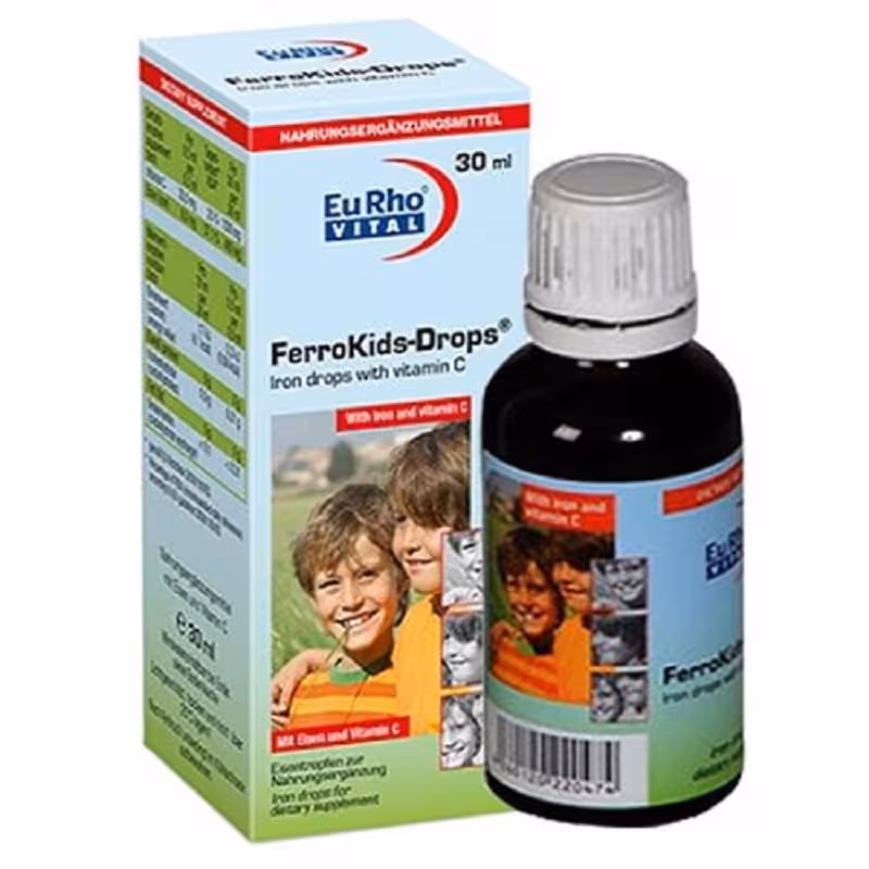 قطره آهن فرو کیدز یوروویتال 30 میلی لیتر | EuRho Vital FerroKids Drops