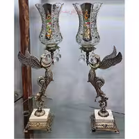 لاله طرح گل هفت رنگ پایه ملائکه تمام برنجی