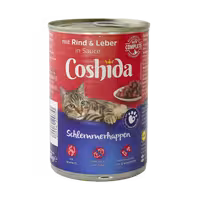 کنسرو گربه بالغ با طعم گوشت و جگر در سس برند Coshida کوشیدا 415 گرمی