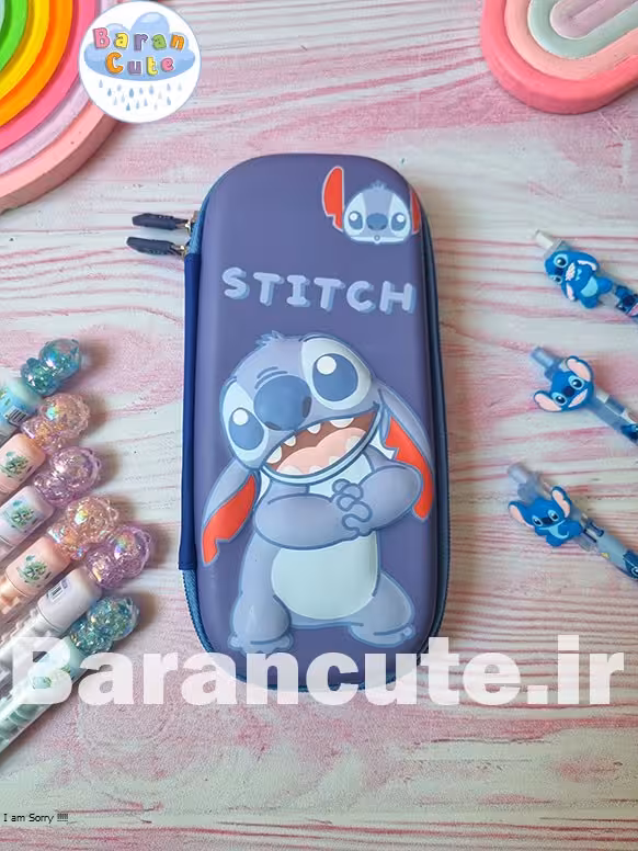 جامدادی نیم تبلتی برجسته طرح استیج سورمه ای 2