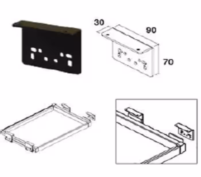 بست ال زیر سقف جهت نصب رانر ریل هر عدد فانتونی کد J483
