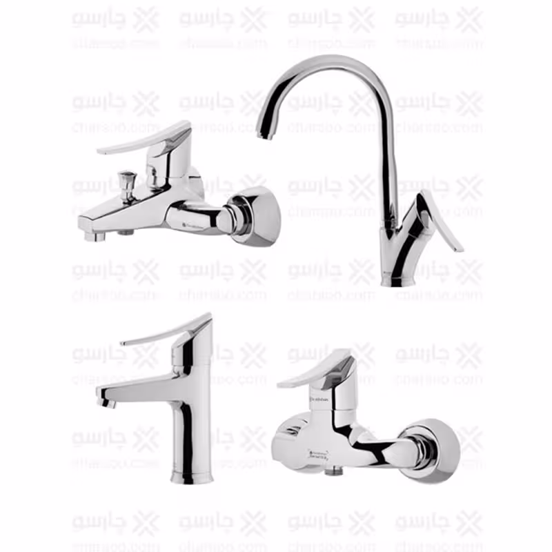 ست چهار تکه شیرآلات درخشان مدل لوکس (واگنر)