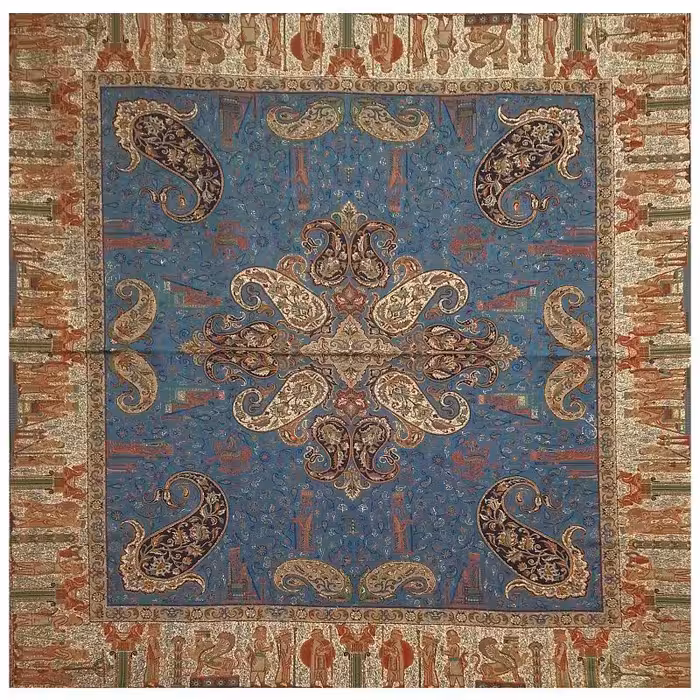 رومیزی مربع ترمه ابریشم کد TRM30