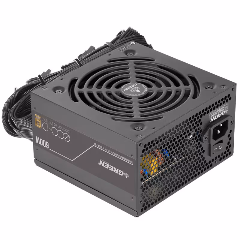 منبع تغذیه کامپیوتر غیر ماژولار گرین مدل GP600A-ECO D با توان 600 وات
