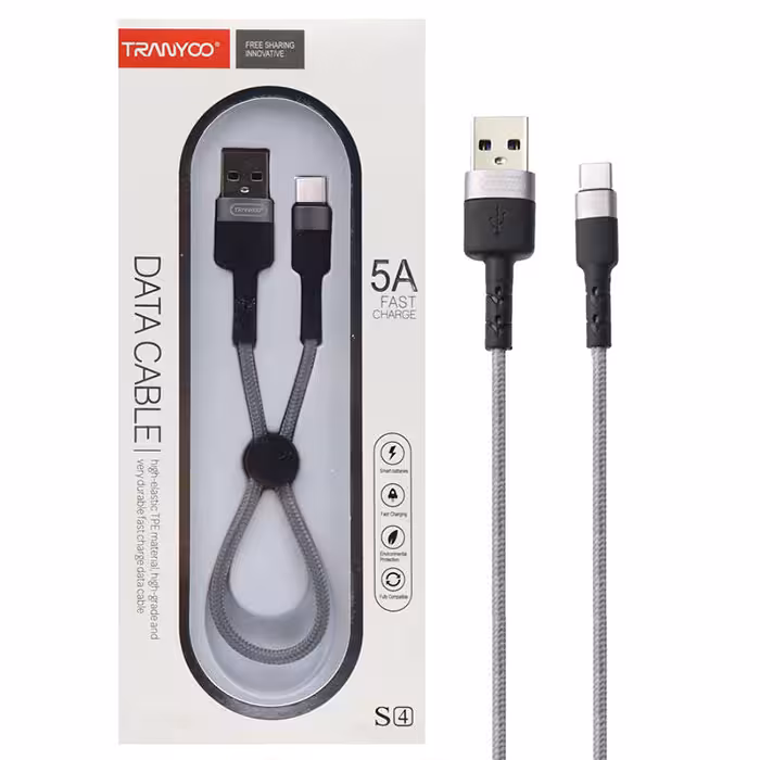 کابل USB به Type-C ترانیو مدل S4 طول 30 سانتیمتر 5 آمپر
