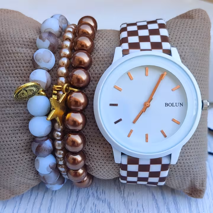 ست ساعت و دستبند دخترونه مهره ای