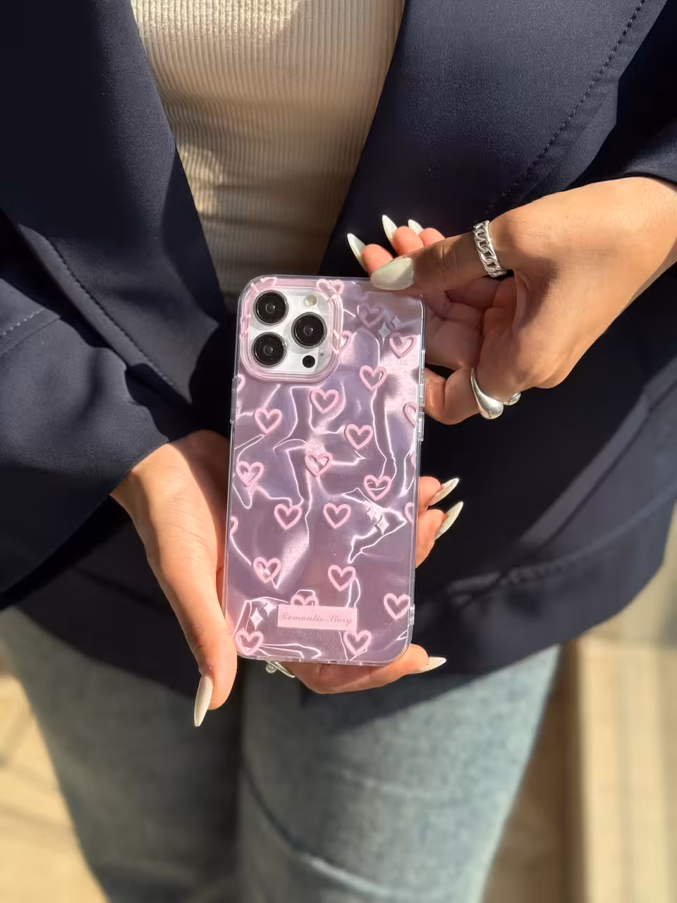 قاب موج صورتی قلبی آیفونی و اندرویدی