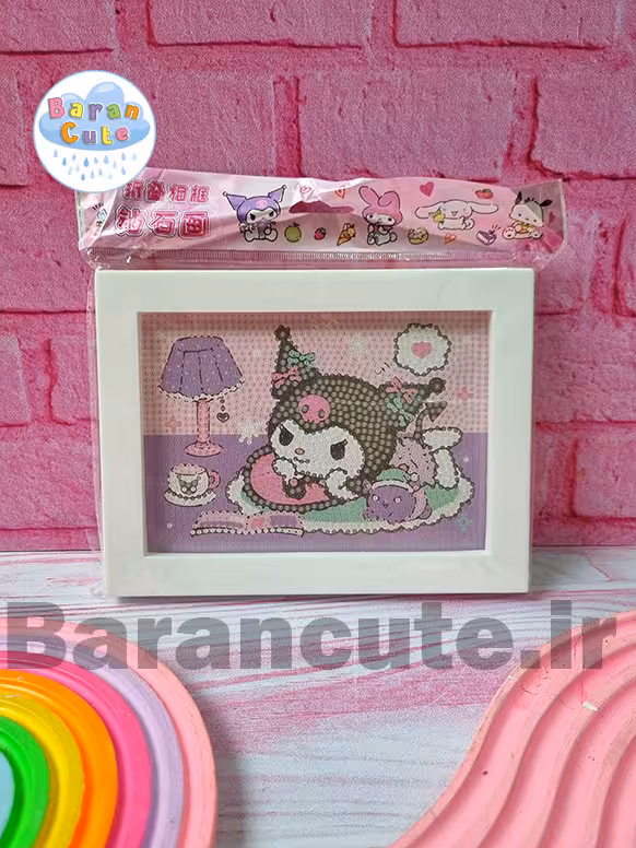 نقاشی الماسی قاب دار مستطیل طرح کورومی 1