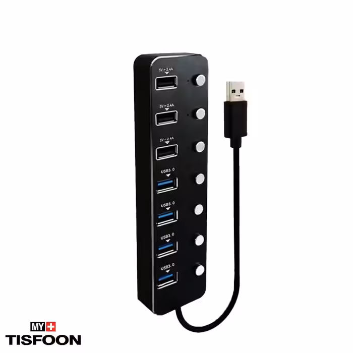 هاب 7 پورت USB 3.0 کی نت HUAMH107 مدل H10