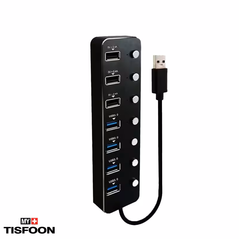 هاب 7 پورت USB 3.0 کی نت HUAMH107 مدل H10