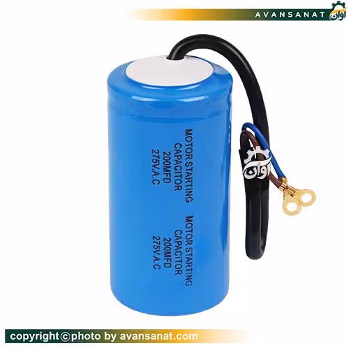 خازن خشک 200 میکروفاراد کابل‌دار