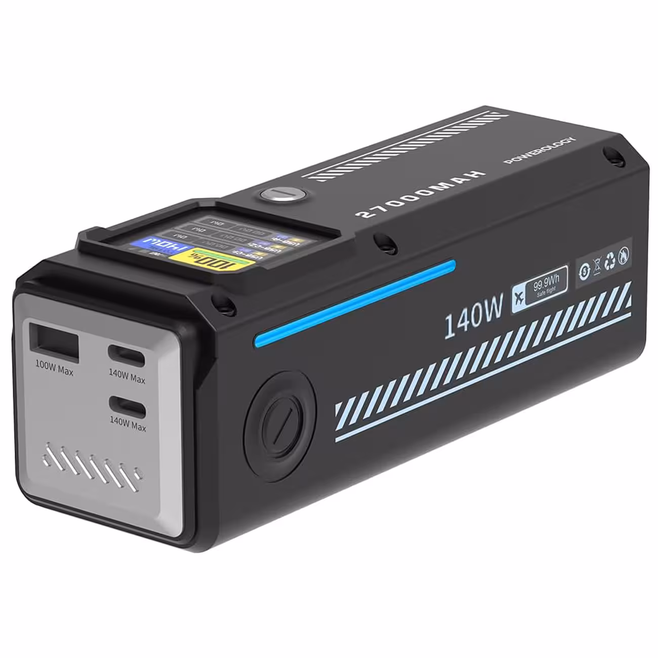 پاوربانک فست‌شارژ 27000 تایپ‌سی و یواس‌بی 140 وات پاورولوژی PPBCHA83