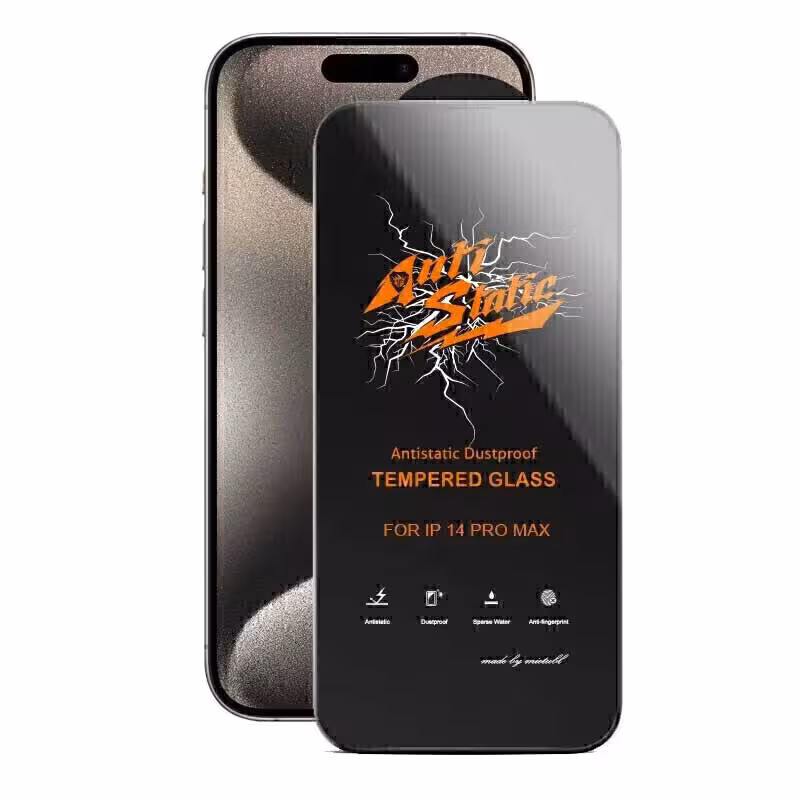گلس انتی استاتیک مدل Antistatic Dustproof مناسب برای ایفون 14 پرو مکس | موبوران