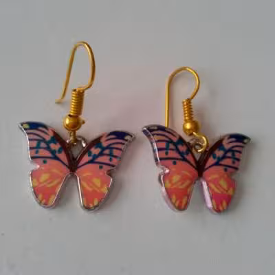 گوشواره آویز طرح پروانه