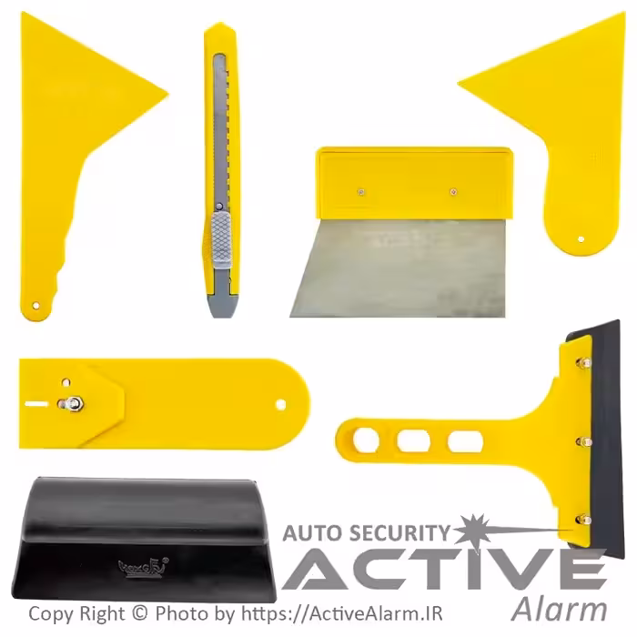 قیمت مجموعه ابزار نصب روکش و شیشه دودی خودرو 7 تیکه