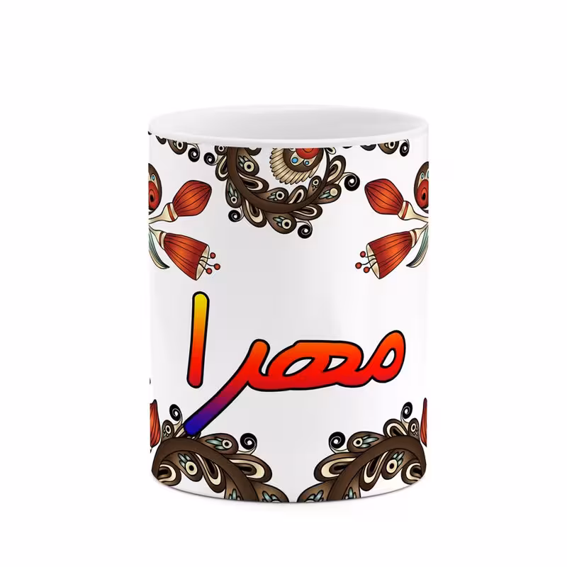 ماگ   اسم مهرا  سنتی گل و بته کد mgh47715