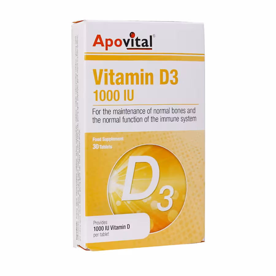 قرص ویتامین D3 1000 واحد آپوویتال 30 عدد