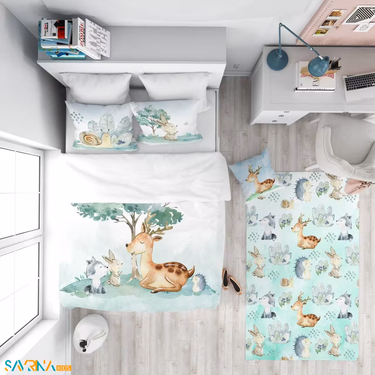 سرویس روتختی طرح گوزن و دوستانش یک نفره کد A2778