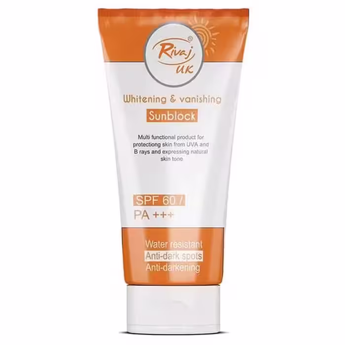 ضد آفتاب سفید کننده و ناپدید کننده لک های تیره ریواج انگلستان SPF60+++ 50ml