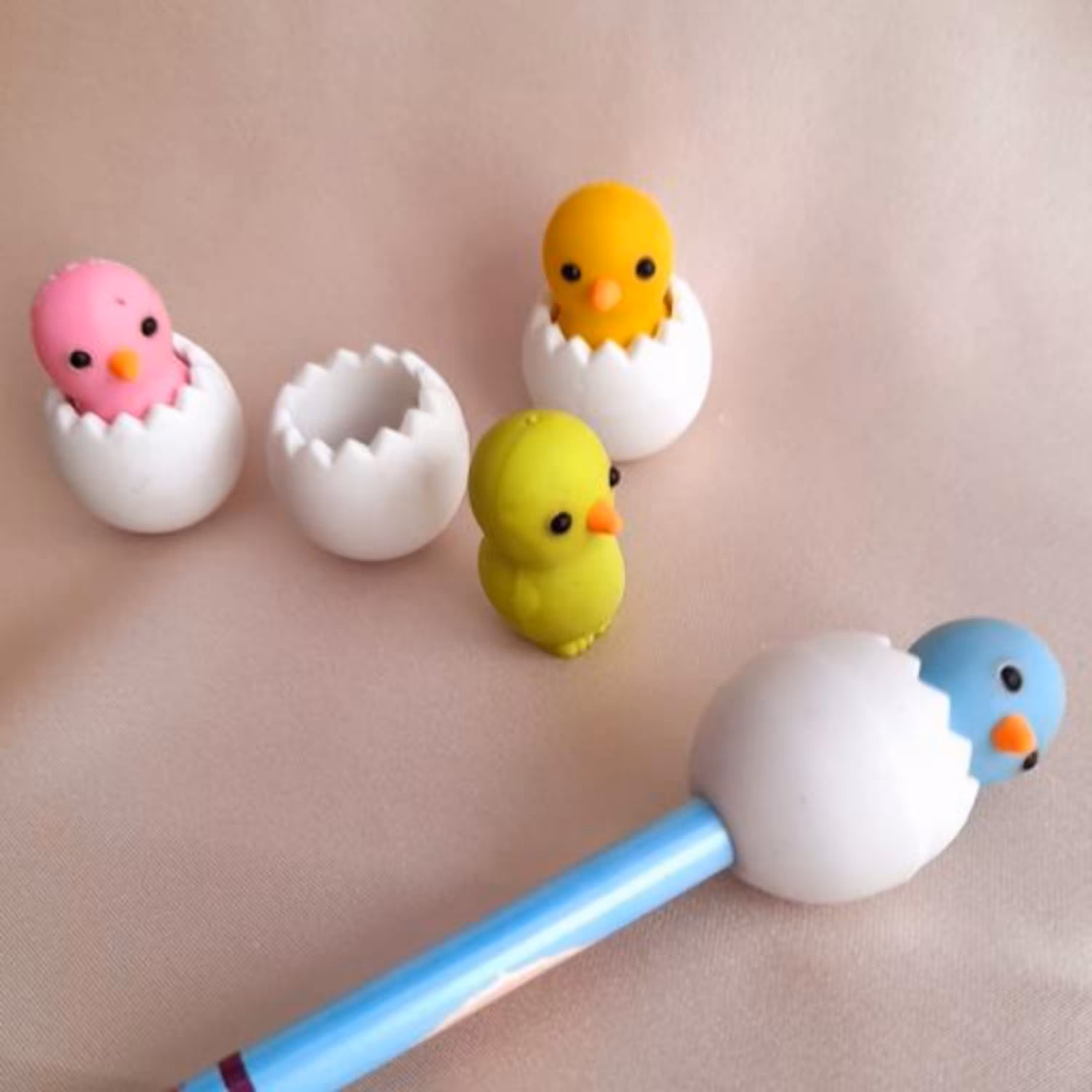 پاکن و سرمدادی مدل جوجه دارای 4 رنگ کیفیت عالی و بسیار زیبا و کیوت