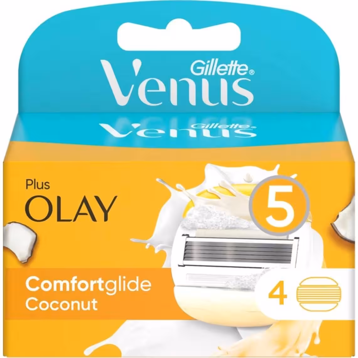 تیغ یدک ژیلت ونوس مدل Olay Plus زنانه 5 لبه 4 عددی