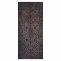 فرش دستبافت رنگ شده کناره طول سه متر طرح وینتیج