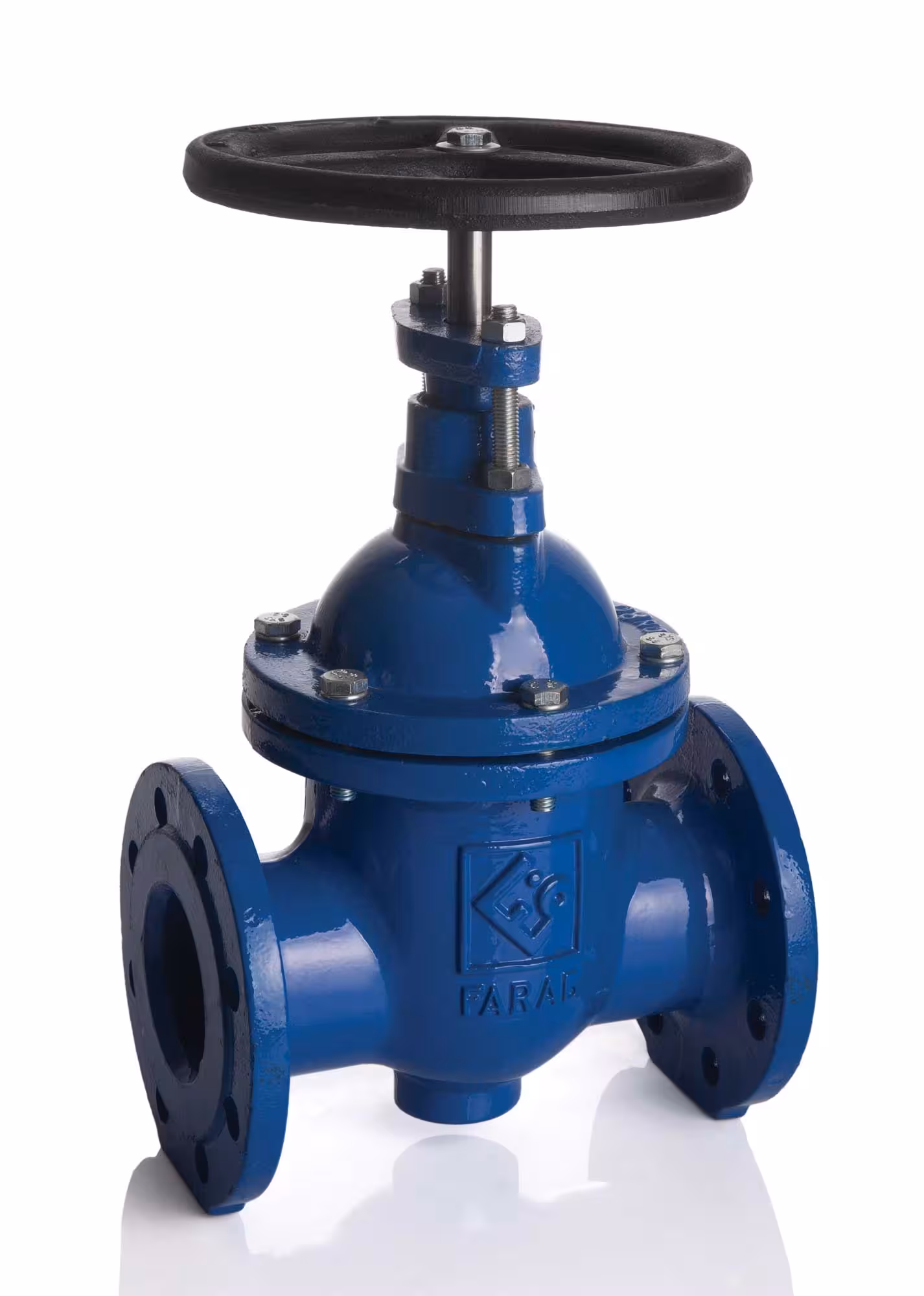 کشویی چدنی 10 اینچ PN16 زبانه فلزی (رینگ استیل) فاراب F5