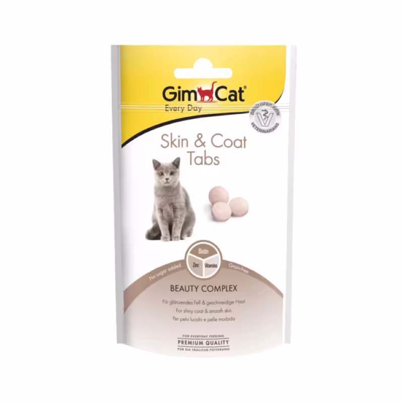 قرص تشویقی اسکین اند کوت گربه جیم کت – GimCat Skin & Coat Tabs(40گرم)
