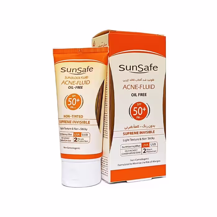 قیمت فلوئید ضد آفتاب SPF50 سان سیف فاقد چربی مناسب پوست چرب