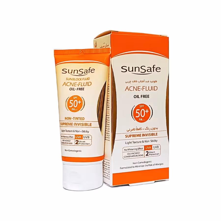قیمت فلوئید ضد آفتاب SPF50 سان سیف فاقد چربی مناسب پوست چرب