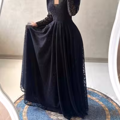 پیراهن شب زنانه گیپور مدل تمام کلوش لباس فرمالیته لباس تولد لباس آتلیه لباس مجلسی شیک