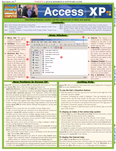 خرید و دانلود نسخه کامل کتاب Access XP Laminate Reference Chart (Quickstudy: Computer)