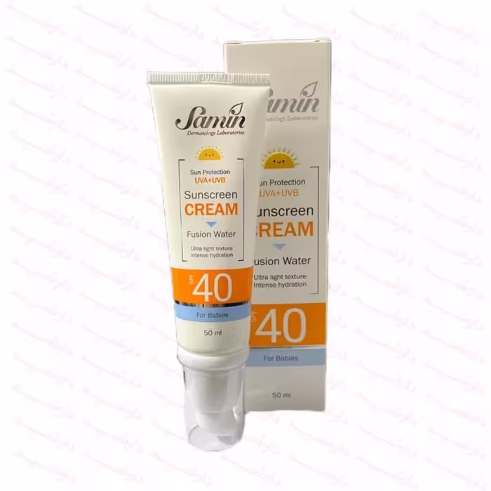ضد آفتاب ثمین کودک مدل فیوژن واتر SPF40 حجم 50 میلی لیتر