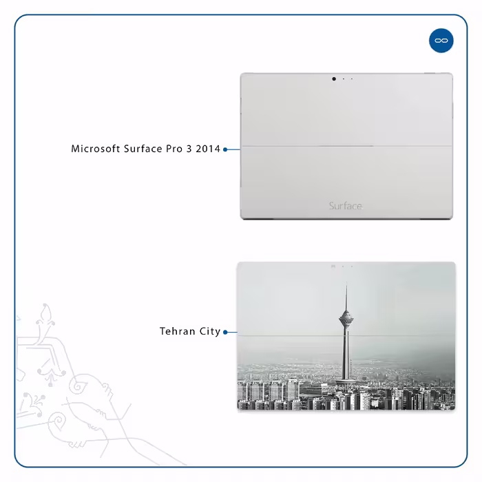 برچسب پوششی ماهوت مدل Tehran City مناسب برای تبلت مایکروسافت Surface Pro 3 2014