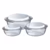 ظرف پخت پیرکس مدل قابلمه ای مجموعه 3 عددی